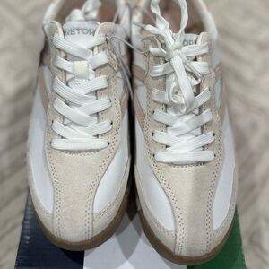 Tretorn Women’s Cream and White Sneakers